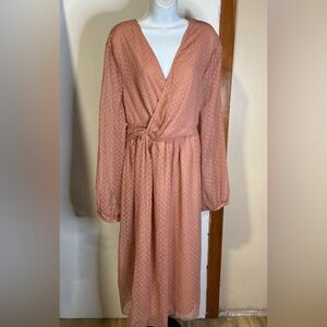 Boohoo Blush Long Sleeve Wrap Dress Size 18
